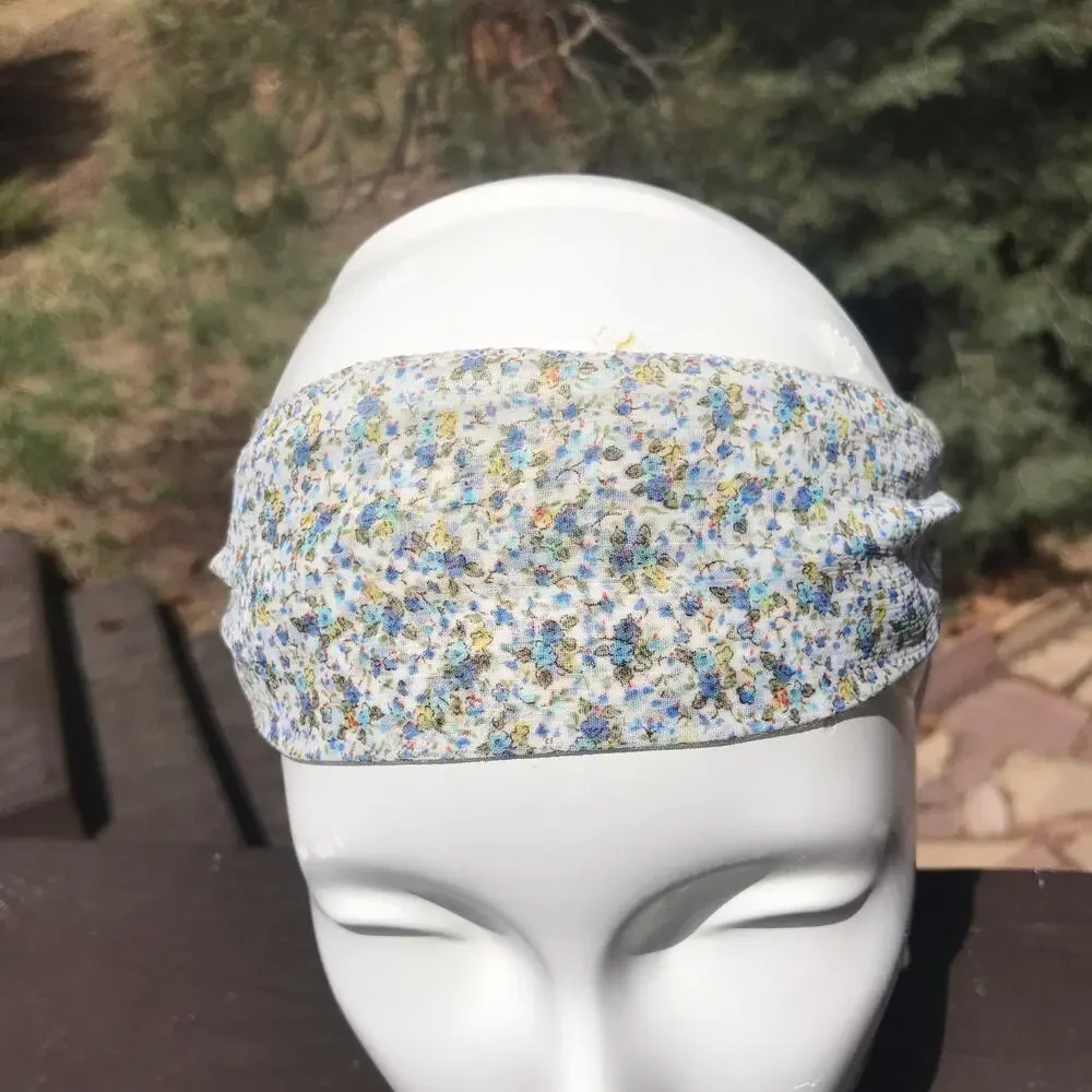 Floral Green Fabric Thin Headband